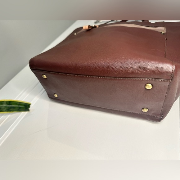 Oryany Daphne Tall Mixed Leather Tote Bag brown suede - Picture 5 of 16